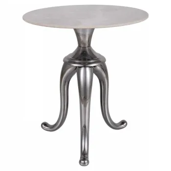 Masuta de cafea Snake marmura alba/argintiu o48/h55 cm imagine