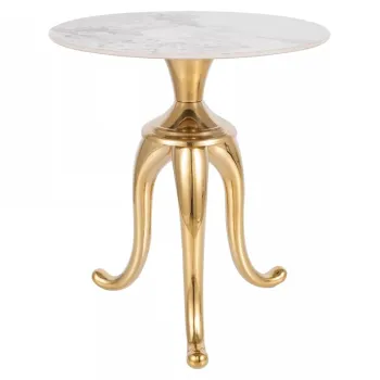 Masuta de cafea Snake marmura alba/auriu o48/h55 cm imagine