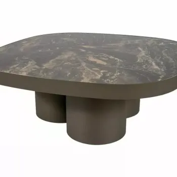 Masuta de cafea Stella A negru lucios / cupru L100 x l100 cm imagine