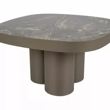 Masuta de cafea Stella B negru lucios / cupru L75 x l75 cm imagine