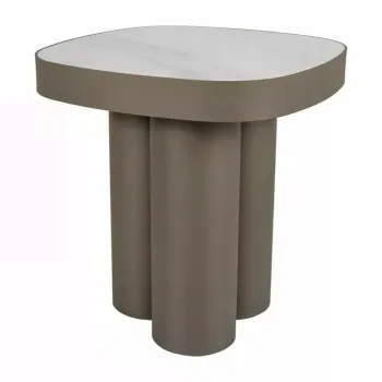 Masuta de cafea Stella C alb lucios / cupru L48 x l48 cm imagine