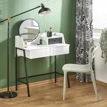 Masuta de toaleta Agnes cu oglinda alb/negru imagine