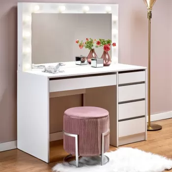 Masuta de toaleta cu oglinda si LED Hollywood XL - Alb imagine