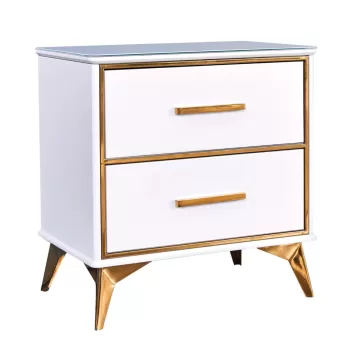 Noptiera Laval alb/gold - H60,5 cm imagine