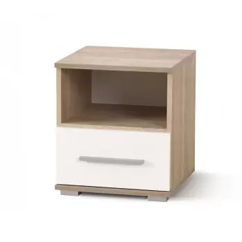 Noptiera Lima SN-1 alb-stejar - L 39 x l 40 x h 44 cm imagine