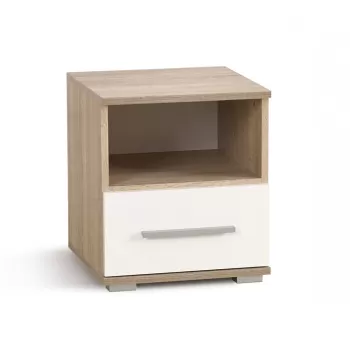 Noptiera Lima SN-1 stejar sonoma/alb - L 39 x l 40 x h 44 cm imagine