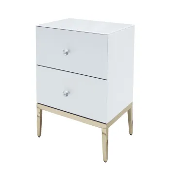 Noptiera Milan alb/silver - H78 cm imagine