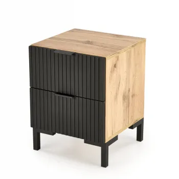 Noptiera Nela stejar craft/negru L40 cm imagine