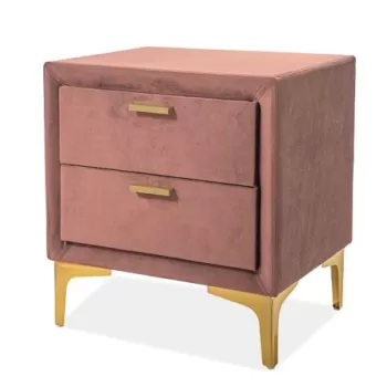 Noptiera tapitata Monako Velvet Roz - l36 x L53 x h56 cm imagine