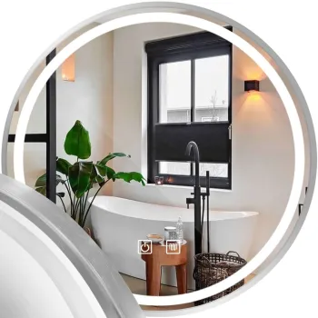 Oglinda LED 70 cm MMJ argintiu periat imagine