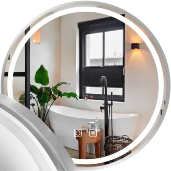 Oglinda LED 80 cm MMJ argintiu periat imagine