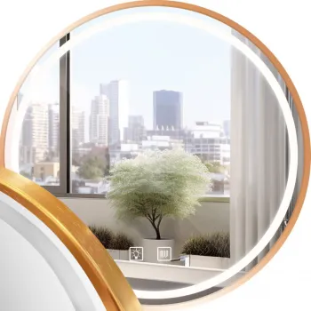 Oglinda LED 90cm MMJ roz gold imagine