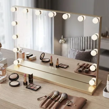 Oglinda LED HOLLYWOOD L.Gold 80x60 imagine