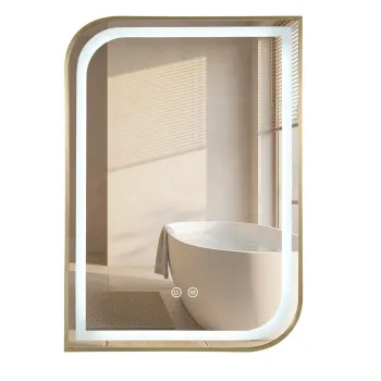 Oglinda LED ZONE 70X50 BRUSH GOLD imagine