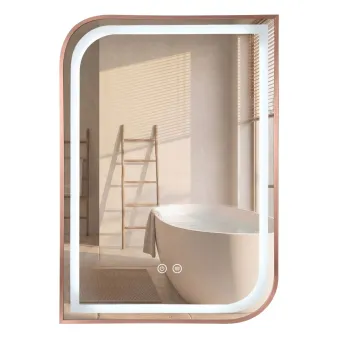 Oglinda LED ZONE 70x50 BRUSH ROSE GOLD imagine