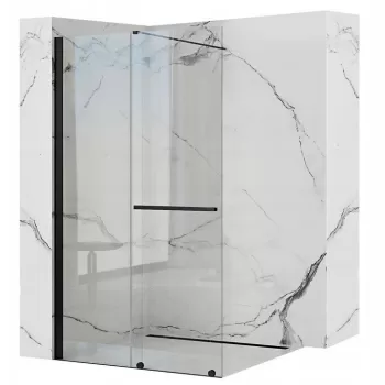 Paravan dus walk-in Cortis negru - 100x195 cm imagine