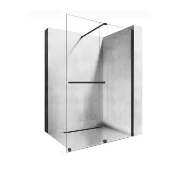 Paravan dus walk-in Cortis negru - 120x195 cm imagine