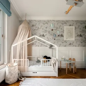 Pat bebelusi Dream Nest Snow House 80x160 cm + sertar imagine