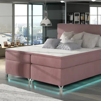 Pat boxspring Amadeo LED 140x200 cm Matvelvet 63 imagine