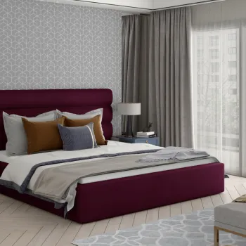 Pat Caramel 160x200 cm Matvelvet 68 cu somiera de lemn imagine