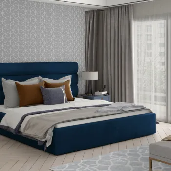 Pat Caramel 160x200 cm Monolith 77 cu somiera metalica imagine