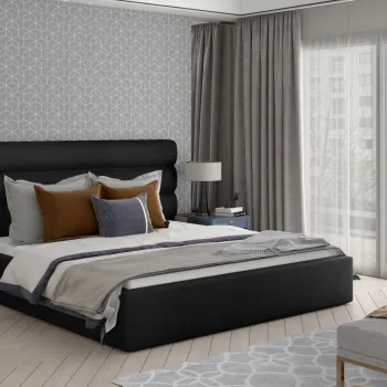 Pat Caramel 180x200 cm Matvelvet 99 cu somiera de lemn imagine