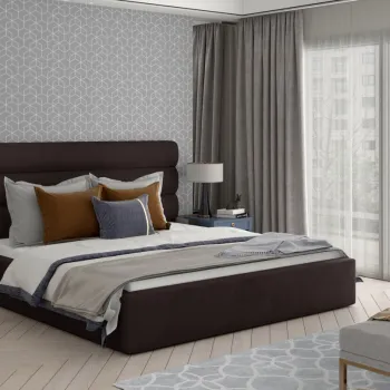 Pat Caramel 180x200 cm Monolith 29 cu somiera de lemn imagine