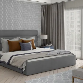 Pat Caramel 180x200 cm Monolith 85 cu somiera de lemn imagine