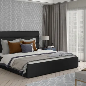 Pat Caramel 180x200 cm Soft 11 cu somiera de lemn imagine