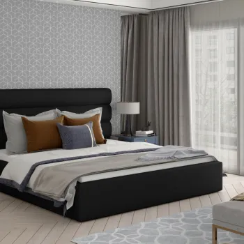 Pat Caramel 200x200 cm Sawana 14 cu somiera de lemn imagine