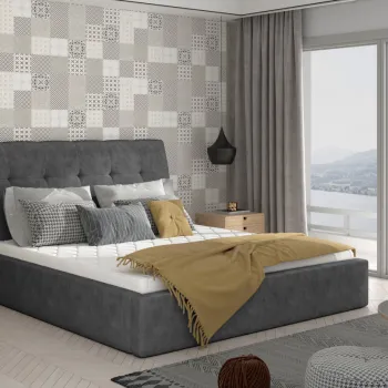 Pat Inge 160x200 cm Dora 95 cu somiera de lemn imagine