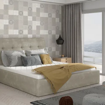 Pat Inge 180x200 cm Paros 02 cu somiera de lemn imagine