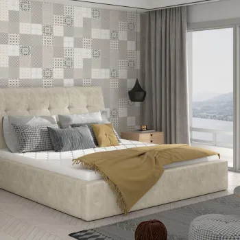 Pat Inge 200x200 cm Dora 21 cu somiera de lemn imagine