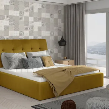 Pat Inge 200x200 cm Monolith 48 cu somiera de lemn imagine