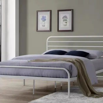 Pat metalic Bolonia alb 140x200 cm imagine