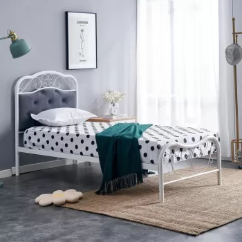 Pat metalic Fabrizia alb - 90 x 200 cm imagine