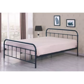 Pat metalic Linda negru - 90x200 cm imagine