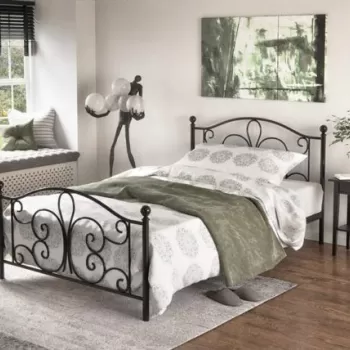 Pat metalic Panama Negru - 90 x 200 cm imagine