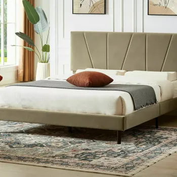 Pat Savana velvet bej Blu28 160x200 cm imagine