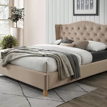 Pat tapitat Aspen Velvet Bej - 160 x 200 cm imagine