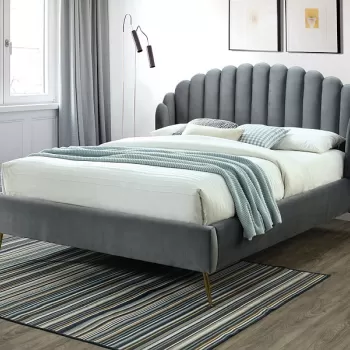 Pat tapitat Calabria Velvet Gri - 160 x 200 cm imagine