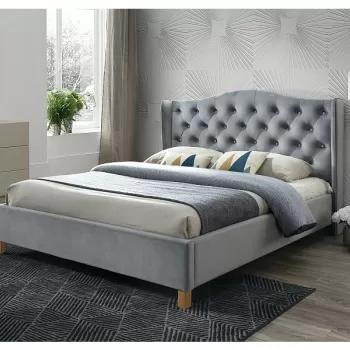 Pat tapitat catifea Aspen Gri - 180 x 200 cm imagine