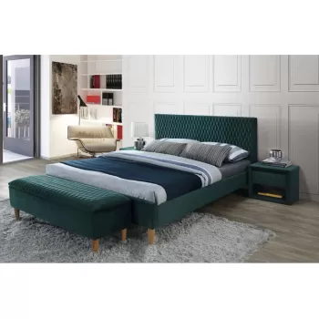 Pat tapitat catifea Azurro verde - 160x200 cm imagine