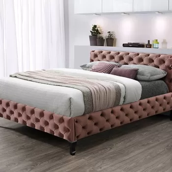 Pat tapitat Herrera Velvet Roz -160 x 200 cm imagine