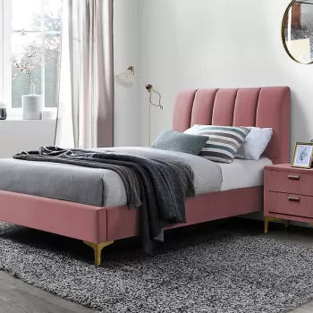 Pat tapitat Mirage Velvet Roz - 90 x 200 cm imagine