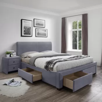 Pat tapitat Modena 3 Velvet Gri -160 x 200 cm imagine