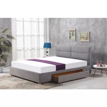 Pat tapitat stofa Merida gri - 160x200 cm imagine