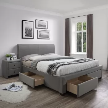 Pat tapitat stofa Modena gri - 140x200 cm imagine