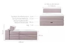 Pat tapitat tip boxspring Aqua - 120/200, L230 x l124 x h92 cm imagine