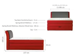 Pat tip boxspring Amalfi - 120/200, L227 x l126 x h109 cm imagine